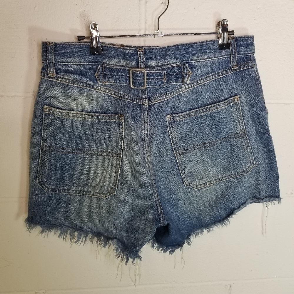 Free People Jesse button fly back cinch cut off jean shorts - Picture 8 of 15